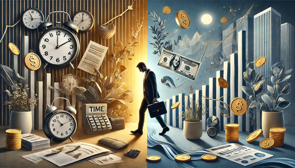 A person walking in front of a wall with a clock and a calculator
AI-generated content may be incorrect.